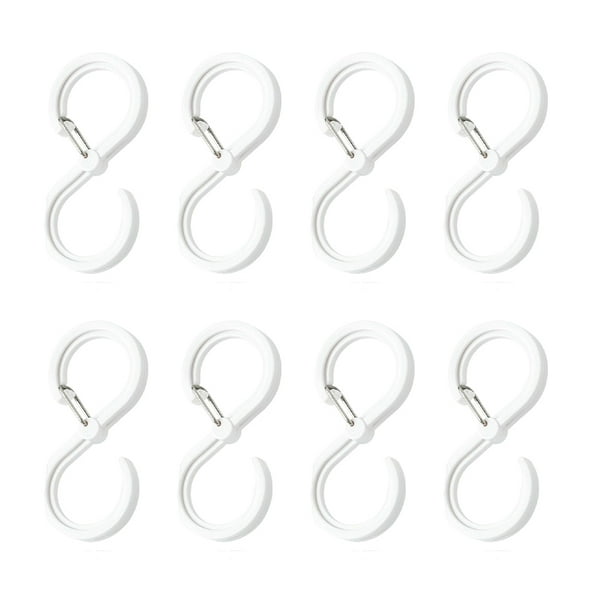 Advancent Gancho multifuncional en forma de S de 8 piezas con hebilla para cocina, baño, barra, hogar, ropa duradera, colgador sin perforaciones Almacenamiento y organización del hogar Blanco