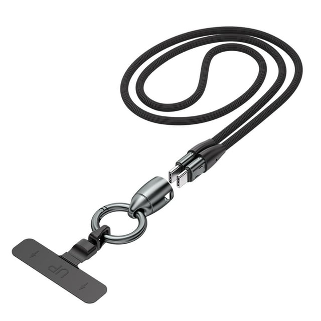 Klonfd Phone Wrist Lanyard Built In 240W Type C Phone Lanyard Charging Fast Charge & Data Transfer With Tether Tab