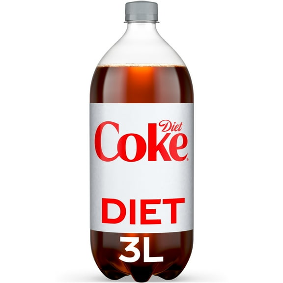 Diet Coke Soda Pop Bottle, 3 Liters
