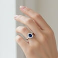 thumbnail image 2 of 1.00 Ctw Princess Diana Inspired Blue Sapphire 925 Sterling Silver Women Valentines Day Gift Ring, 2 of 6