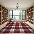 thumbnail image 2 of ODIKA 9'x12' Washable Area Rug Deep Red White Buffalo Plaid Design Festive Snowflake Accents Gingham for Master Suite, California King, Under Bed, Non-Shedding, Easy Care, 2 of 7