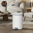 thumbnail image 3 of Innovaze 3.2 and 0.8 Gallon Trash Can Combo, Round Step On Office  and Bathroom Trash Can, White, 3 of 8