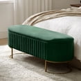 thumbnail image 3 of 50.5" Upholstered Storage Bench For End of Bed Entryway Bedroom Olive, 3 of 9