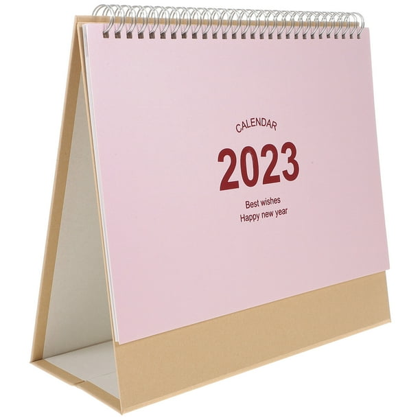 Calendar Desk Planner Standing 2023 Up Desktop Mini Office Stand