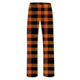 thumbnail image 2 of gbyLJF Women's Casual Home Trousers Checkered Printed Elastic Waist Sleeping Pants Soft Comfortable Pajama Pants Straight Leg Pants, 2 of 4
