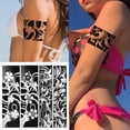 thumbnail image 3 of (Hermoso tatuaje GZXBH 1-4) 4 piezas pegatinas tatuaje jugo semipermanentes serie plantas patrón japonés 55 * 210 MM pegatinas tatuaje corporal con brazalete, 3 of 9