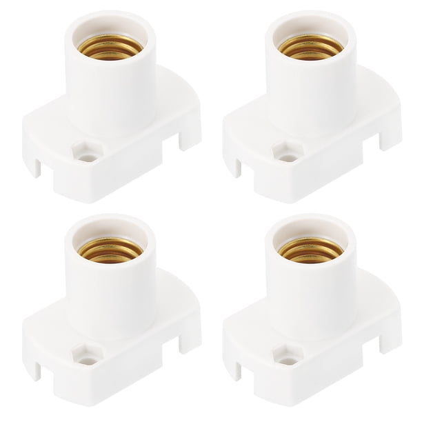 Portalámparas LED de base E12 de Uxcell, 4 piezas de zócalo de luz de plástico resistente al calor para enchufe, sótano, blanco