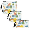 thumbnail image 2 of Haosy 3 Pack Reusable Ziploc Bags BPA Free Healthy Food Storage Bag Leakproof Sandwich Snack Freezer Bags Car Mountain Sun Tree Rainbow, 2 of 7
