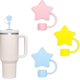 thumbnail image 1 of Paquete de 3 compatibles con vaso Stanley de 30 y 40 onzas, tapa de pajita de flores de 10 mm, lindas fundas de pajita de silicona, protectores de pajita, tapas de pajita de silicona suave de varias f, 1 of 4
