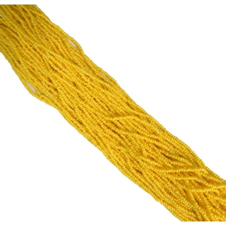 Yellow Lemon Rainbow Opaque Czech 11/0 Glass Seed, Loose Beads, 1 Full Hank Preciosa