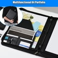 thumbnail image 1 of Multifunctional Professional Business Portfolio Padfolio Folder Document Case Organizer A4 PU Leather Zippered Closure Loose- Loop with Business Card Holder Memo Note Pad, 1 of 7