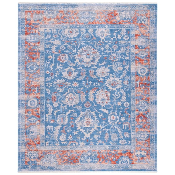 SAFAVIEH Hellenic Elvan Medallion Area Rug, Blue/Rust, 8' x 10'