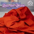 thumbnail image 3 of Sabanas Queen Size Microfibra Amplias Con Relieve Diseño Elegante Nubisuave  Liso Textura Suave, 3 of 6