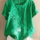 thumbnail image 2 of Qarigey Camisa de manga corta con cuello y botones estampados de de león para mujer Prendas para la parte del cuerpo Verde M, 2 of 4