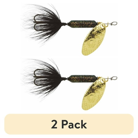 (2 pack) Yakima Bait Rooster Tail Inline Spinnerbait Fishing Lure 1/16 oz Glitter Black