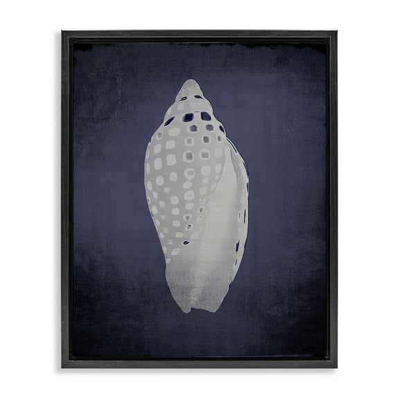 Stupell Industries Junonia on Indigo Nautical & Beach Painting Black Floater Framed Canvas Art Print Wall Art, 17 x 21