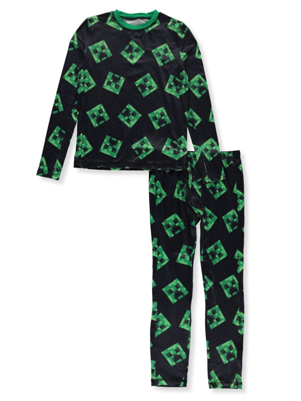 Boys Minecraft Pajamas Blue & Gray Charged Creeper Sleep Set Top & Pants