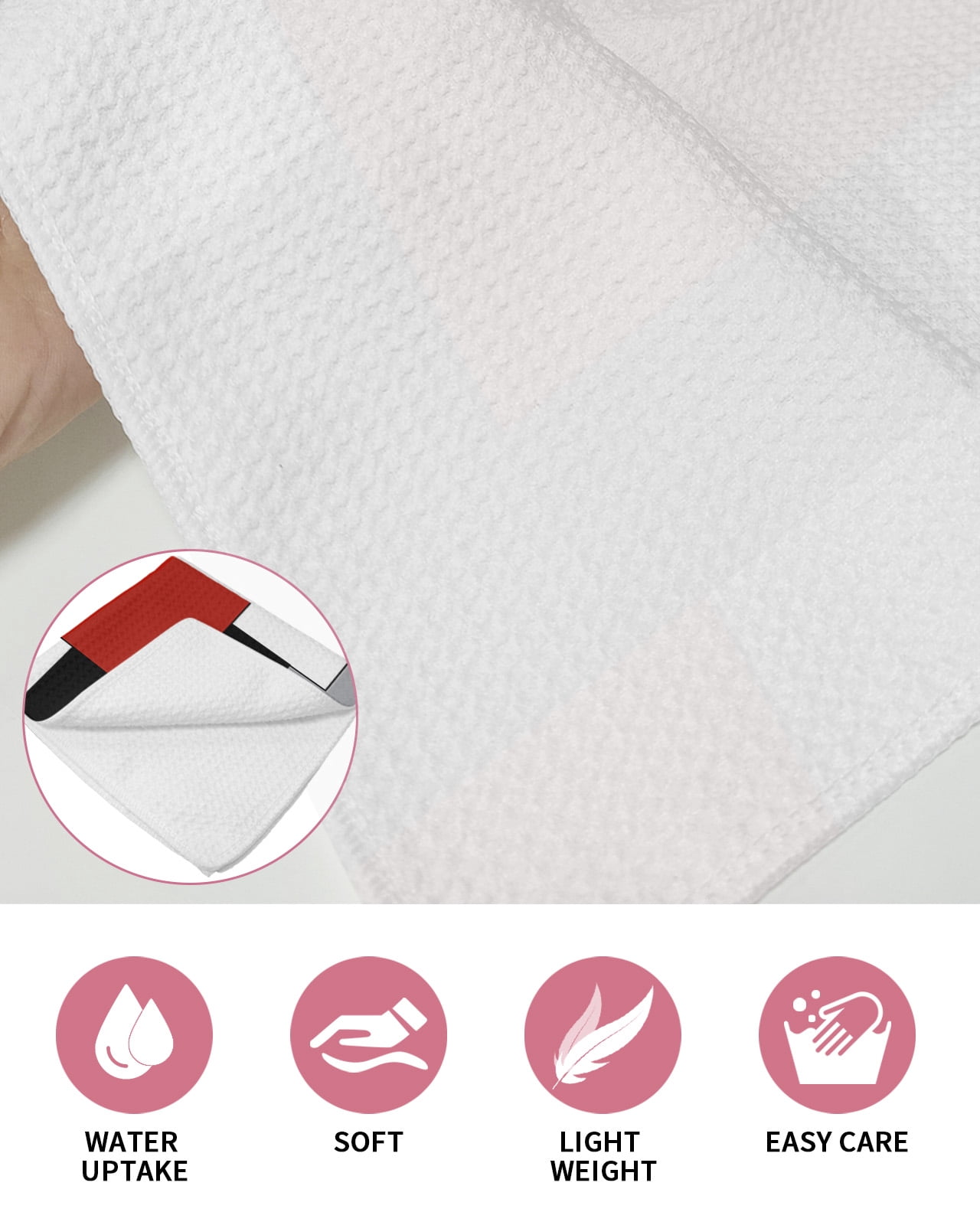 Red Grey Black Geometric Dish Towels Set,Waffle Weave Kitchen Towels 3Pcs, Middle Century Modern Art Abstract Microfiber Hair Face Bath Tea Towel Absorbent Quick Drying Cleaning Dish Cloths 12"x12"
