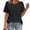 01 Black, variant on Fewfanhot Womens Tops Summer Tops Trendy Short Sleeve T Shirts Pleated Crewneck Tees Blouses Dressy Casual Outfits Fashion Clothing