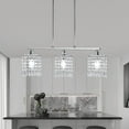 thumbnail image 5 of Rectangle Crystal Chandelier Modern Rectangular Raindrop Pendant Ceiling Light 3-Lights for Kitchen Island Dining Room Restaurant, Chrome Finish, 5 of 5