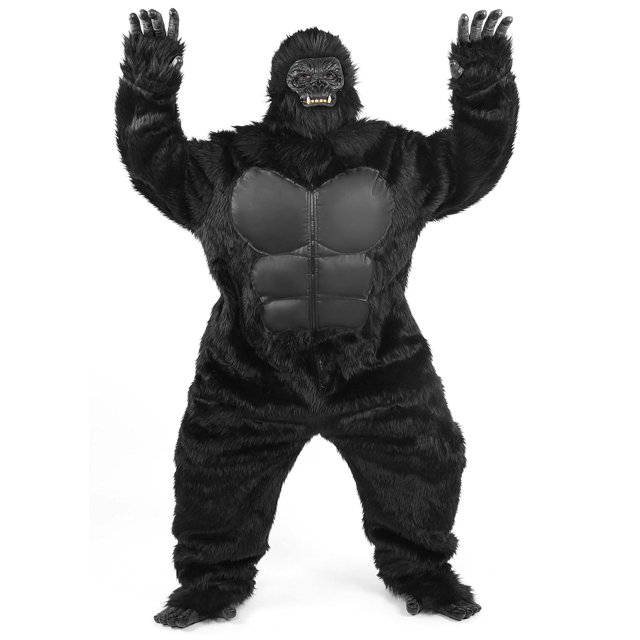 Mono Kofero Gorilla para adulto y hombre, unisex, de lujo, negro