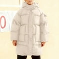 thumbnail image 2 of LRen Girls Lightweight Long Hooded Down Jacket Packable Winter Warm Coat Outerwear Z5-White,13-14 Years, 2 of 5