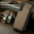 thumbnail image 6 of Fun-Casery for Samsung Galaxy S21 FE Case with Card Holder, RFID Blocking Wallet Case Durable PU Leather Kickstand Slim Heavy Duty Shockproof Protective Case for Samsung Galaxy S21 FE ,Brown, 6 of 9