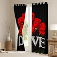 thumbnail image 3 of Castle Fairy Romantic Rose Black Out Curtains,Black Red Curtains Pack of 2 (42x63 Each), 3 of 6