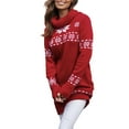 thumbnail image 2 of Suéteres de Mujer, Elegantes e Informales, con Estampado Navideño Feo, Cuello Redondo, Tipo Pullover. Rojo S, 2 of 8