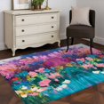 thumbnail image 3 of 3'x5' Area Rugs, Spring Floral Indoor Outdoor Area Rug for Living Room Bedroom, Oil Painting Abstract Art Botanical Washable Bathroom Rugs Kitchen Floor Carpet Mats Home Decor Aesthetic, 3 of 8