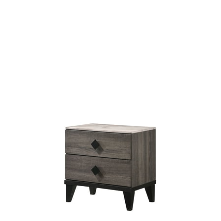 CLEARANCE! ACME Avantika Nightstand  Faux Marble & Rustic Gray Oak 27673