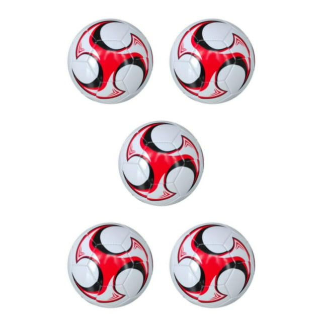 Guardoinrt Ballon de Soccer pour École Secondaire, Ballon de Soccer Élastique et Anti-Explosion avec Couture Fine, Ballons de Soccer en PVC Anti-corrosion 2 Rouges 5Ensemble