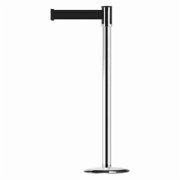Tensabarrier Barrier Post with Belt,7-1/2 ft. L,Black 890U-1P-1P-1P-STD-NO-B9X-C