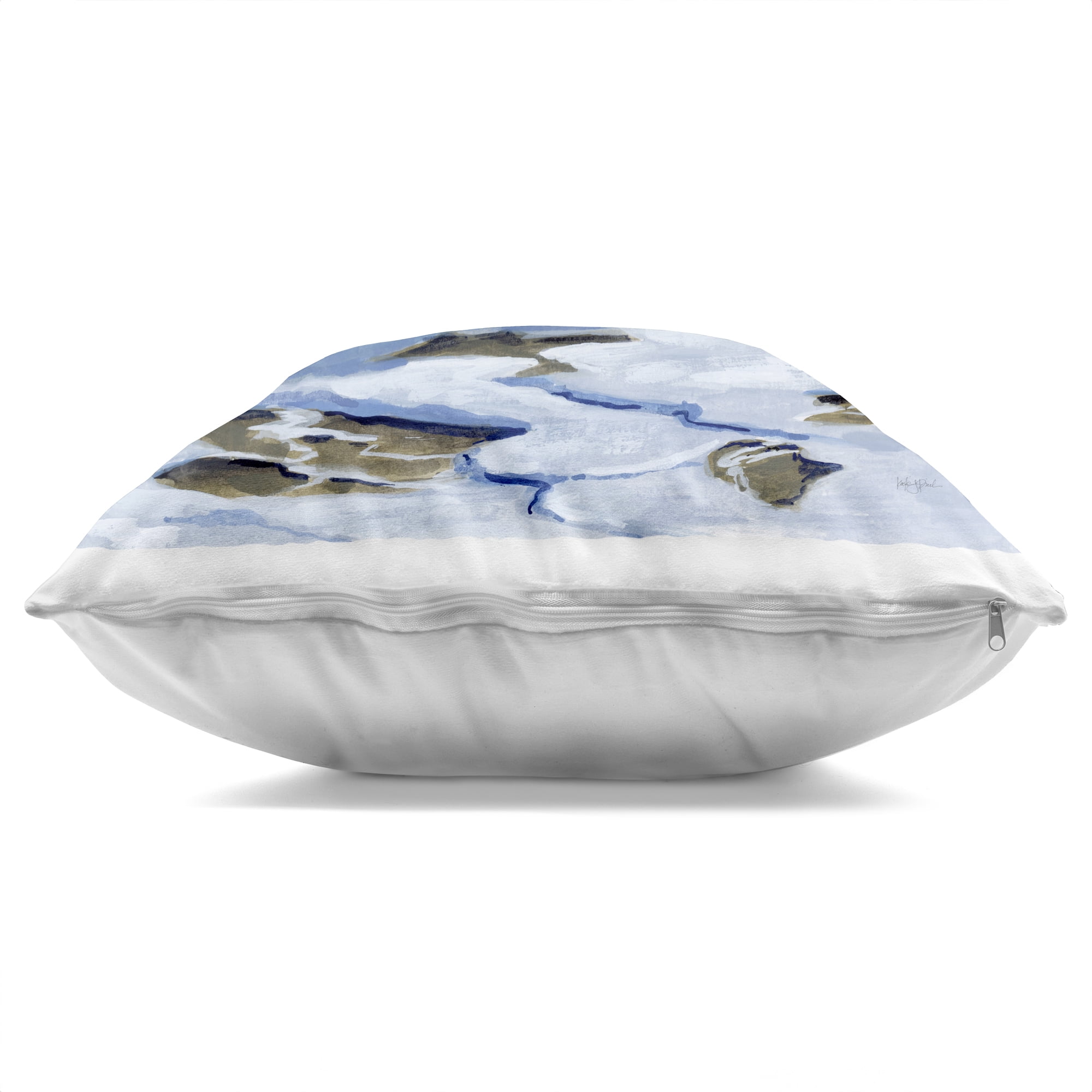 Stupell Industries Curling Aqua Wave on Shore Decorative Printed Throw Pillow, design by Kate Jarvik Birch