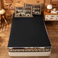 thumbnail image 4 of meiyoeat Moose Cabin Zipper Twin Comforter Sets with Fitted Sheet and 2 Pillowcases,Jungle Animal Deer Zipper Bedding Set For Boys,Red Black,Black Reversible,4pcs, 4 of 7