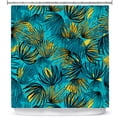 thumbnail image 1 of Shower Curtains 70" x 84" from DiaNoche Designs by Metka Hiti - Unfinished Flowers Teal Gold, 1 of 1