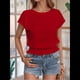 thumbnail image 4 of Blusa Informal Elegante con Mangas y Dobladillo Fruncido para Mujer, Color Rojo, Talla XXL, 4 of 8