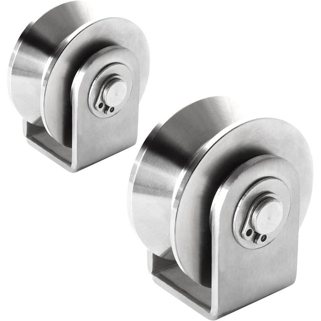 2 pulgadas de acero inoxidable V Groove Pulley Wheel, 2PCS Heavy Duty Caster Wheel Track Sliding Gate Roller, 500lbs de carga para la puerta deslizante de oscilación