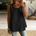 thumbnail image 5 of fheaev Tank Tops for Women Crew Neck Sleeveless Loose Fit Flowy Trendy Summer Outfits Black S, 5 of 7