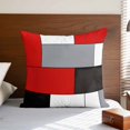 thumbnail image 4 of Red Grey Geometric Pillow Covers 16x16 Inch, Modern Black White Abstract Art Linen Pillowcase with Invisible Zipper, Decorative Throw Pillow Covers Cushion Case for Couch Sofa Bed Living Room, 4 of 9