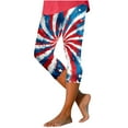 thumbnail image 2 of Tnhcen Women’s Independence Day Print Yoga Pants – High Waisted Stretchy 7/7 Leggings with USA Flag Design, Active Wear Comfort Fit S-4XL, 2 of 5