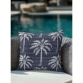 thumbnail image 3 of Outdoor Pillows Waterproof, Navy Blue Palm Tree Throw Pillows with Inserts Included, Summer Botanical Tropical Tree Indoor Outdoor Decorative Lumbar Pillow for Bed/Couch/Patio 18"x18", 1Pcs, 3 of 8