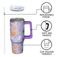 thumbnail image 3 of Halloween Gift Tumbler, Pumpkin Bat Cup with Handle and Straw 30oz, Spooky Insulated Coffee Travel Mug, 3 of 5