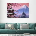 thumbnail image 2 of PRATYUS Japanese Tapestry Cherry Sakura Blossom Temple Mount Fuji Pink Landscape Tapestry 60x40 Inch Wall Hanging for Bedroom Living Room Dorm 60x40in, 2 of 7