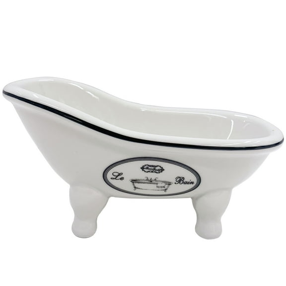 QIAOIDEA Vintage White Clawfoot Bathtub Soap Dish for Bathroom Shower Kitchen,LE BAIN