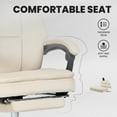 thumbnail image 3 of Big and Tall Ergonomic Office Chair,Home Computer Chair with Footrest & Removable Headrest,Reclining,Footrest,Comfortable Frosted Velvet,Beige, 3 of 8