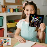 Feng Shui Import Rainbow Scratch Art Paper For Kids Creative Play,Magic Scratch Note Set For Age 3 To 12,Holiday Gift Craft Kit For Boys And Girls