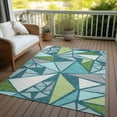 thumbnail image 6 of Addison Rugs Chantille Indoor/Outdoor Transitional Geometric Teal Washable Rectangle Rug, 3' x 5', 6 of 6