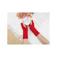 thumbnail image 5 of INSPIRE CHIC Women's Elastic Knit Gloves Female Lacework Wrist Arm Warmer Thumb Hole Half Finger Cute Sleeves for Christmas Cool Windproof Red, 5 of 6