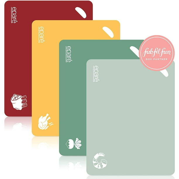 Epare Plastic Cutting Board Mat Set Large Flexible Chopping Boards